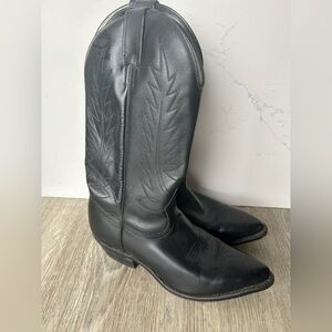 Vintage Golden Rebel Canada Black Leather Western Cowboy Boots 7.5